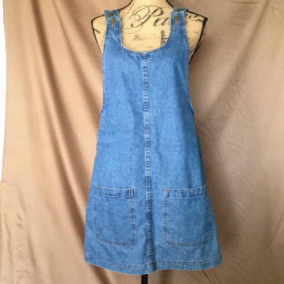 Stanley Morgan Garment Dresses & Skirts - Vintage Cotton Denim Relaxed Overall Jean Mini
